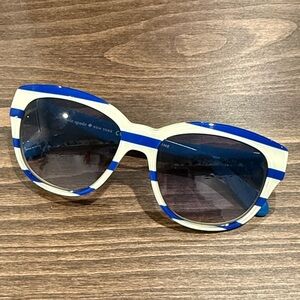 Kate Spade Blue and White Striped Sunglasses